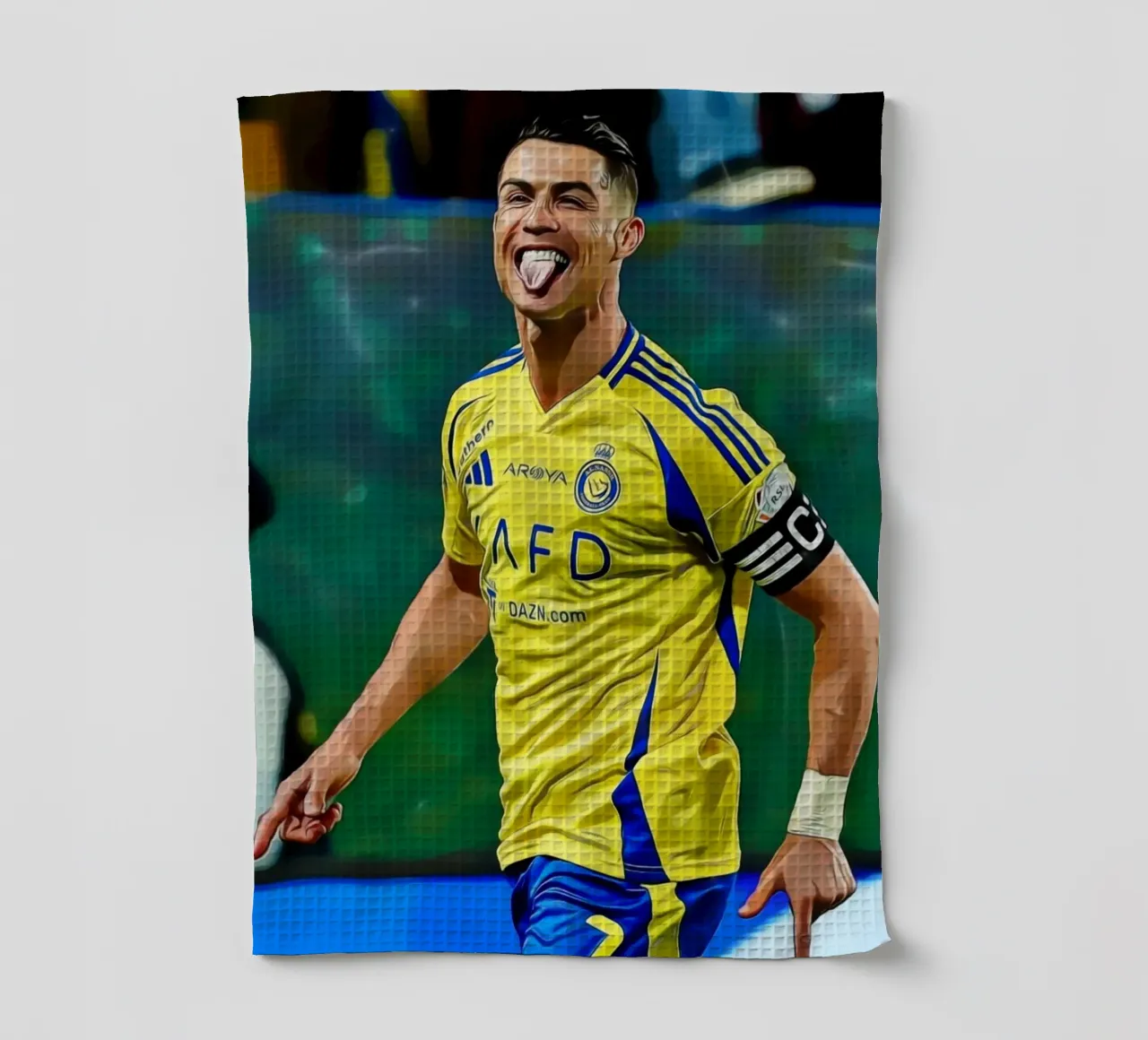 Digital Illustration of a Football Player in Yellow canovaccio da cucina da ArdanART