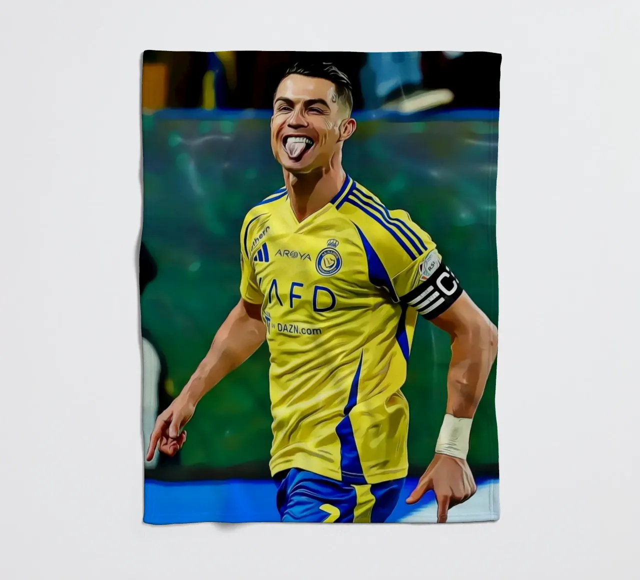 Digital Illustration of a Football Player in Yellow coperta in pile da ArdanART