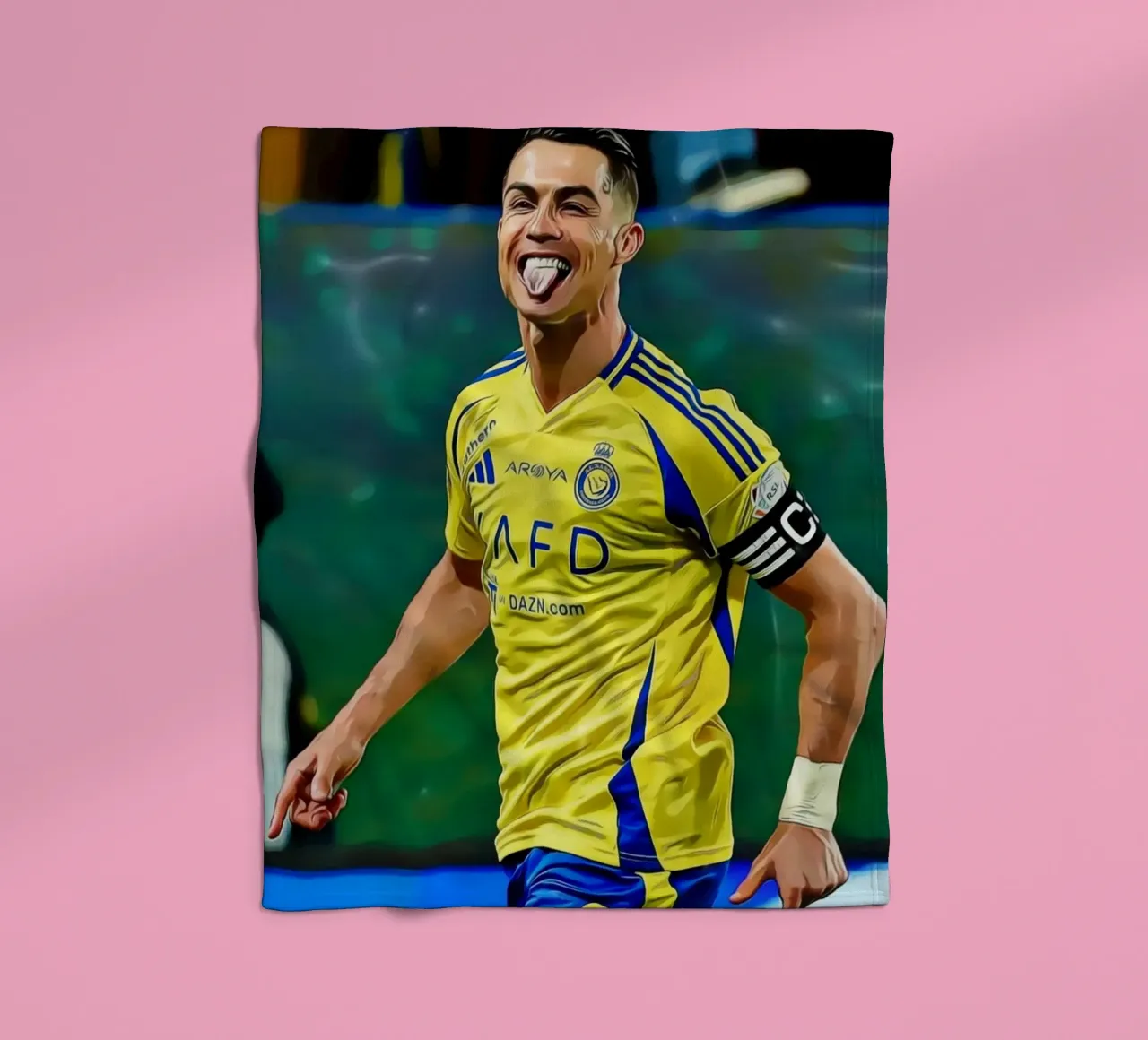 Digital Illustration of a Football Player in Yellow coperta in pile da ArdanART