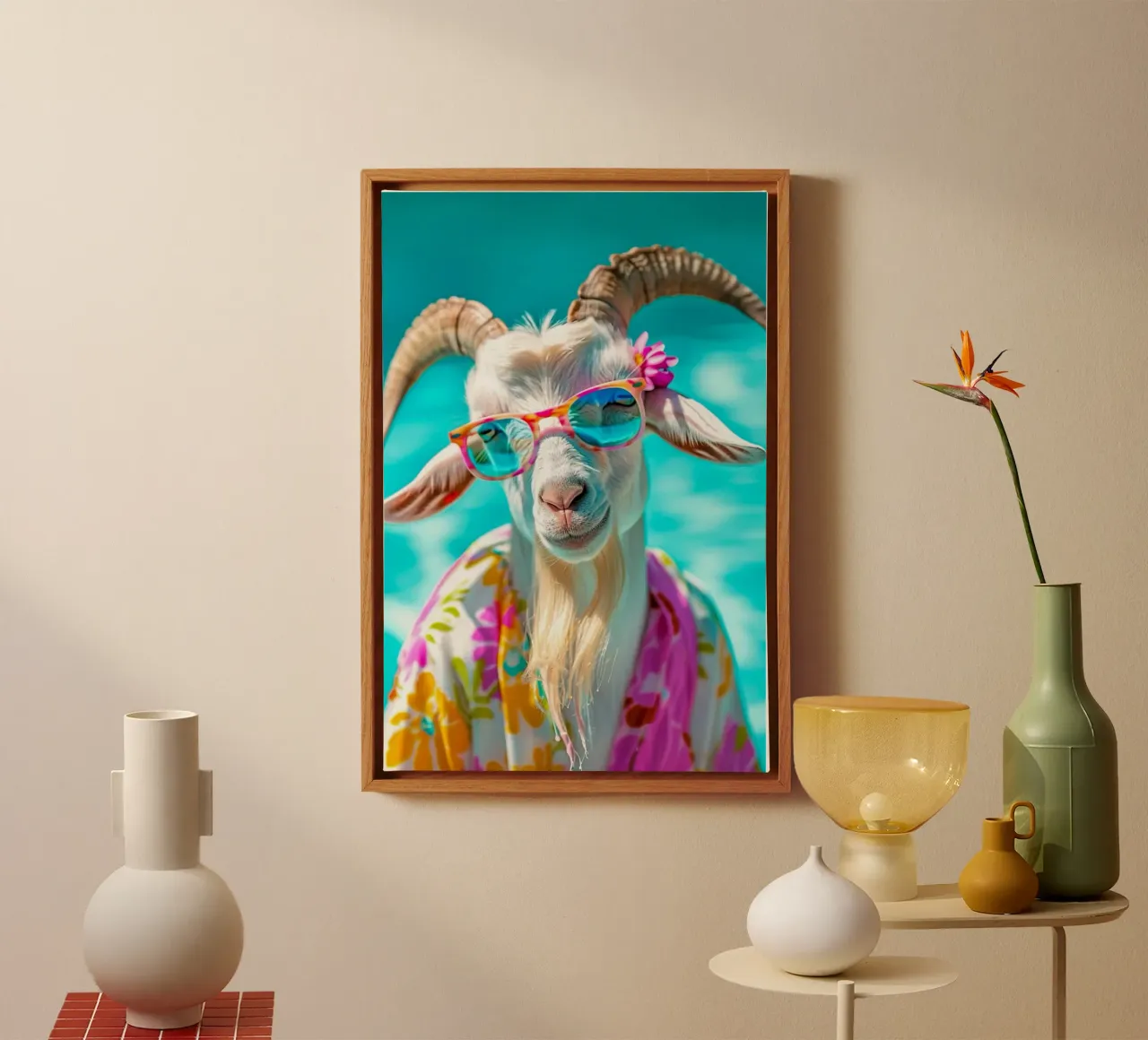 cool color sheep canvas met Baklijst van mazson