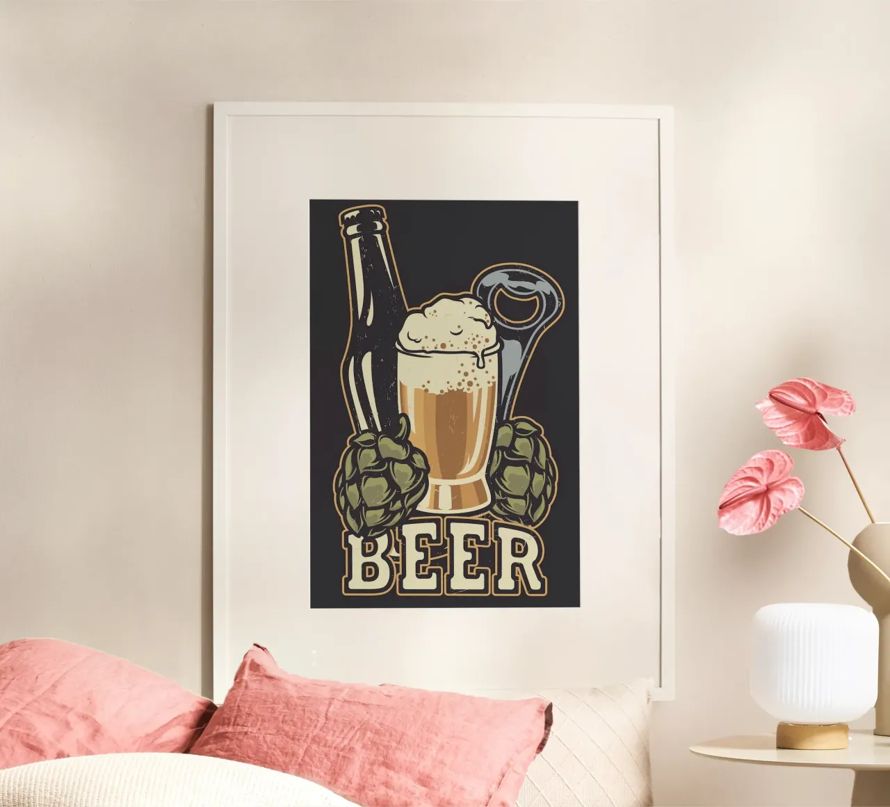 beer and bottle poster da ramian