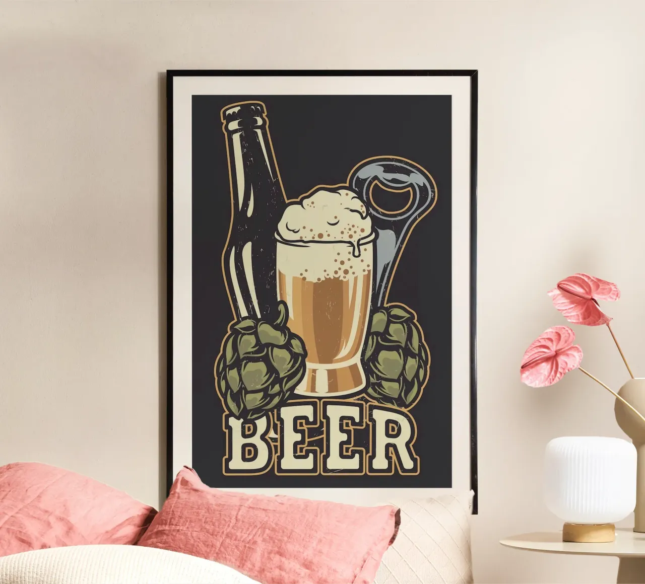 beer and bottle poster da ramian