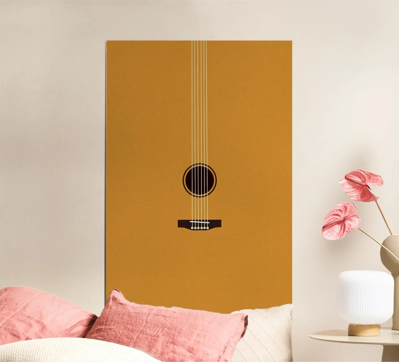 guitar minimal poster con telaio in legno da ramian