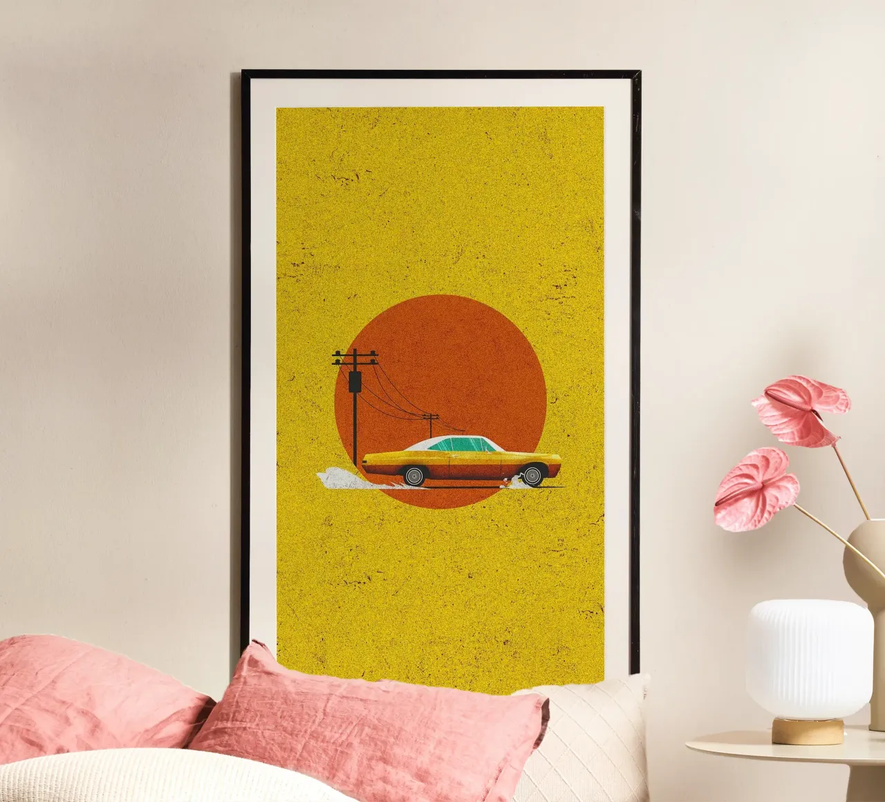 supercar in sun poster con telaio in plastica da ramian