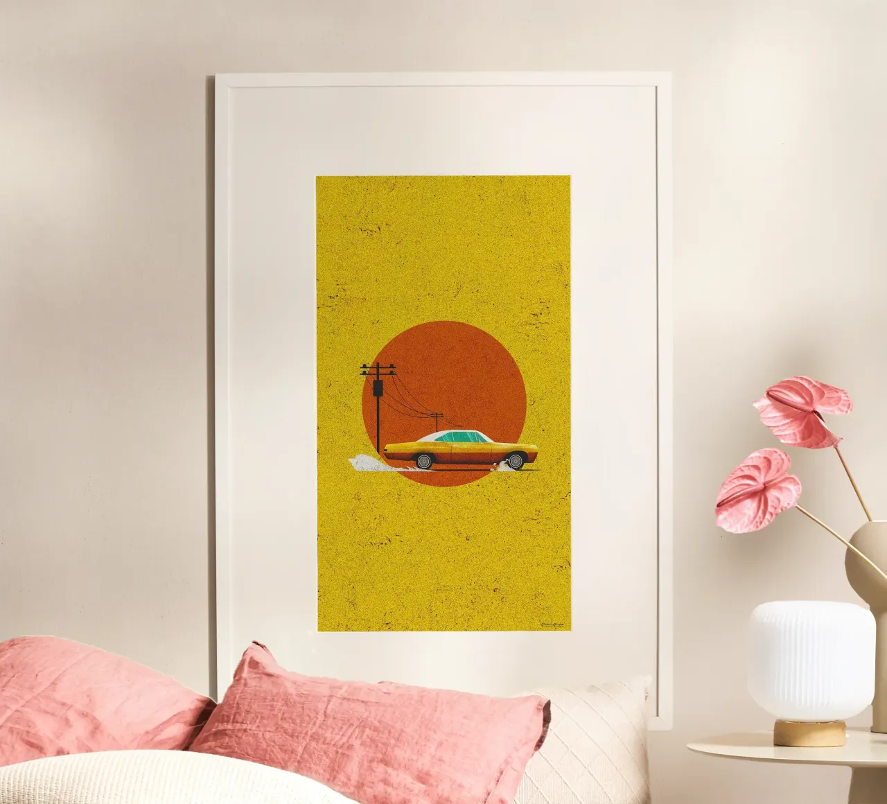 supercar in sun poster con telaio in plastica da ramian