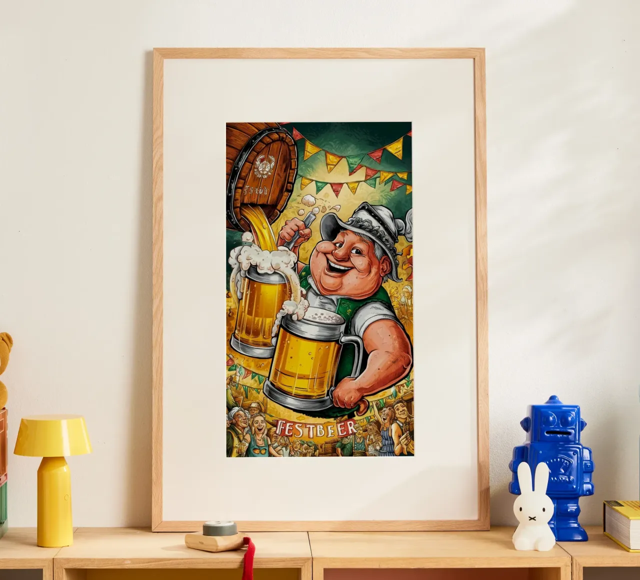 fest beer poster con telaio in alluminio da mazson