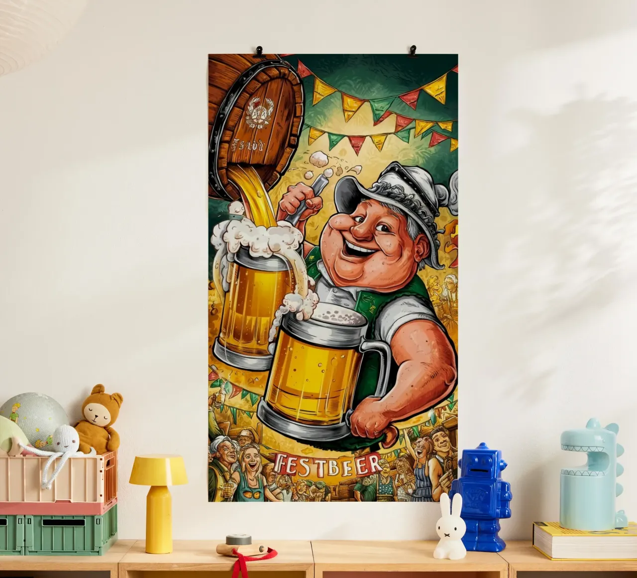 fest beer poster con telaio in alluminio da mazson