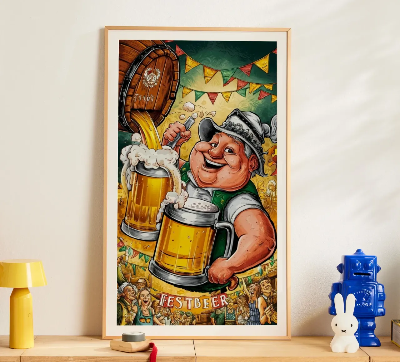 fest beer poster con telaio in alluminio da mazson