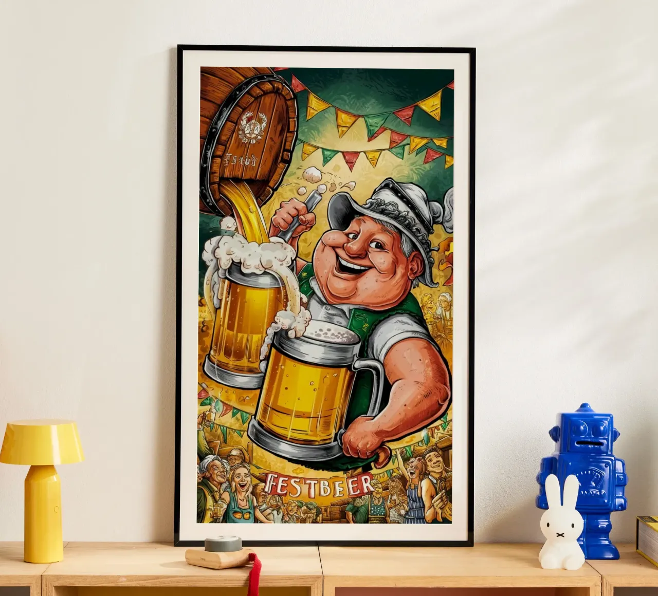 fest beer poster con telaio in alluminio da mazson