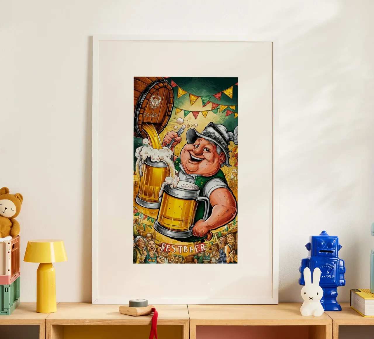 fest beer poster con telaio in alluminio da mazson