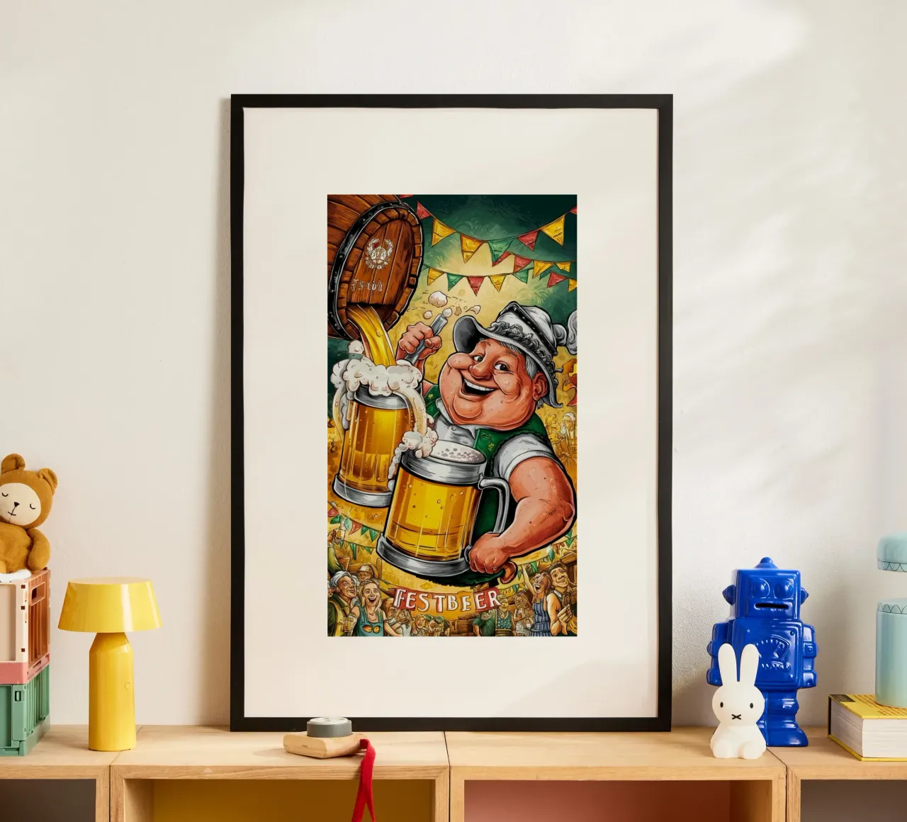 fest beer poster con telaio in alluminio da mazson