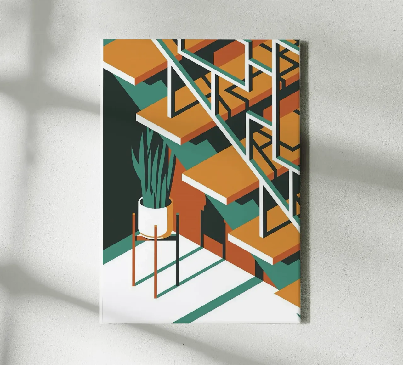 shape stair vase canvas met Baklijst van mazson