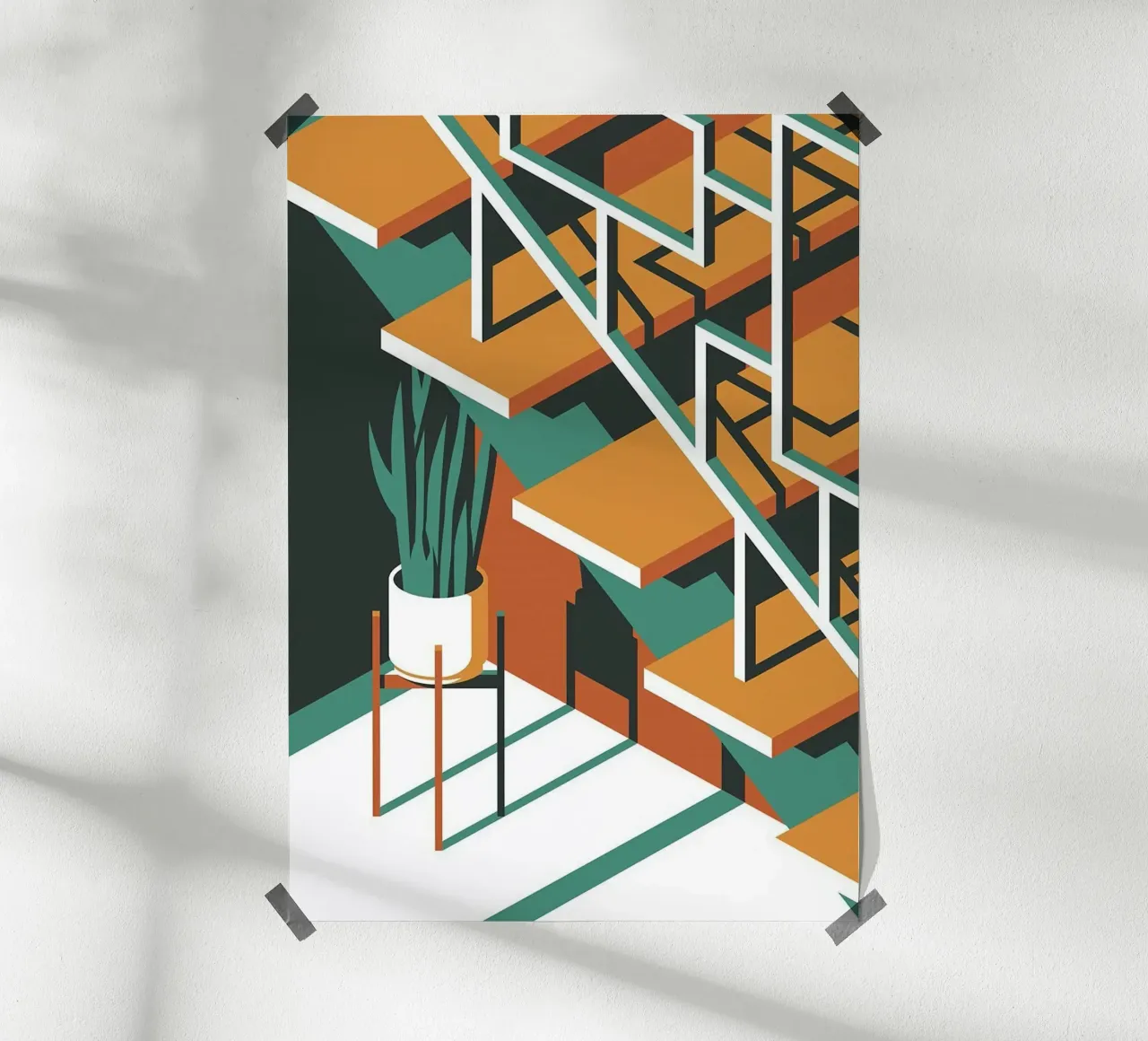 shape stair vase poster con telaio in plastica da mazson