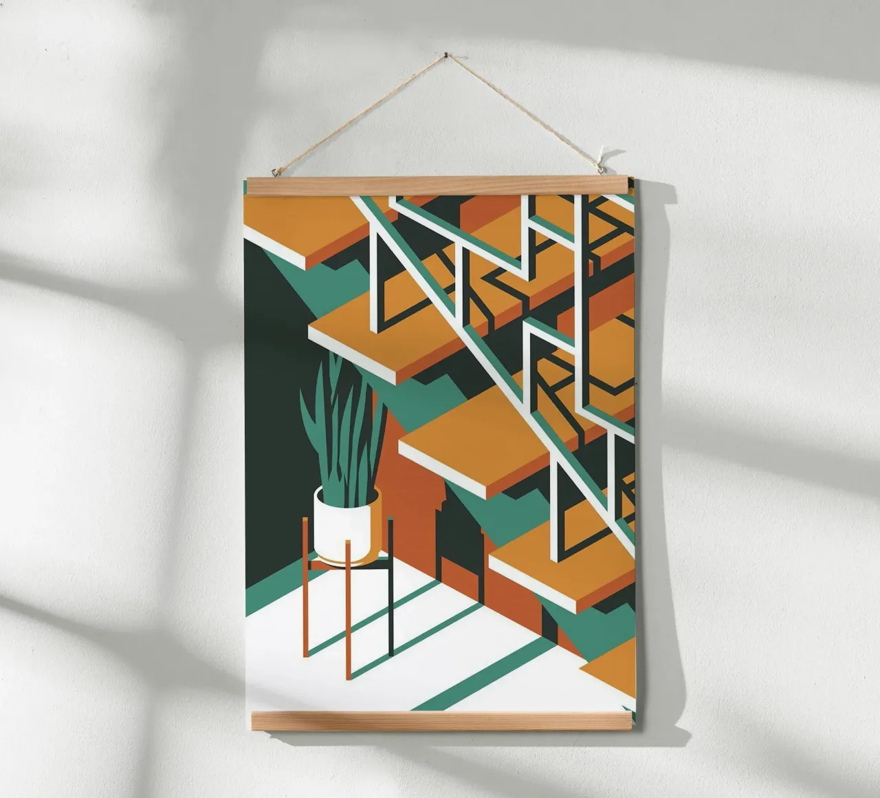 shape stair vase poster con telaio in plastica da mazson