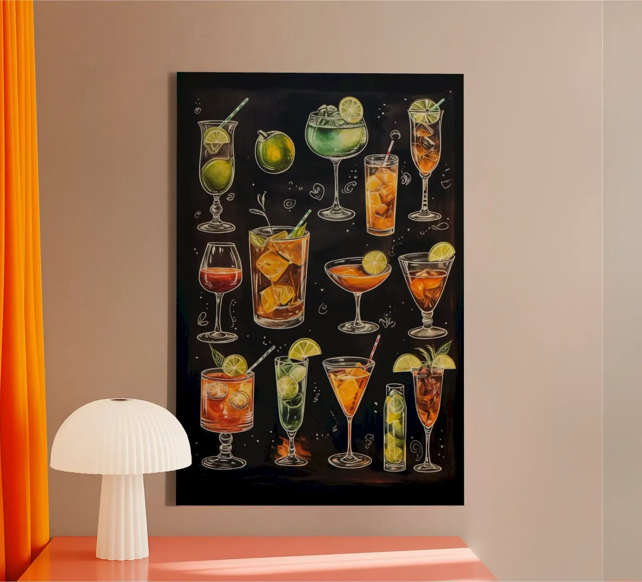 fruit juice menu canvas met Baklijst van mazson
