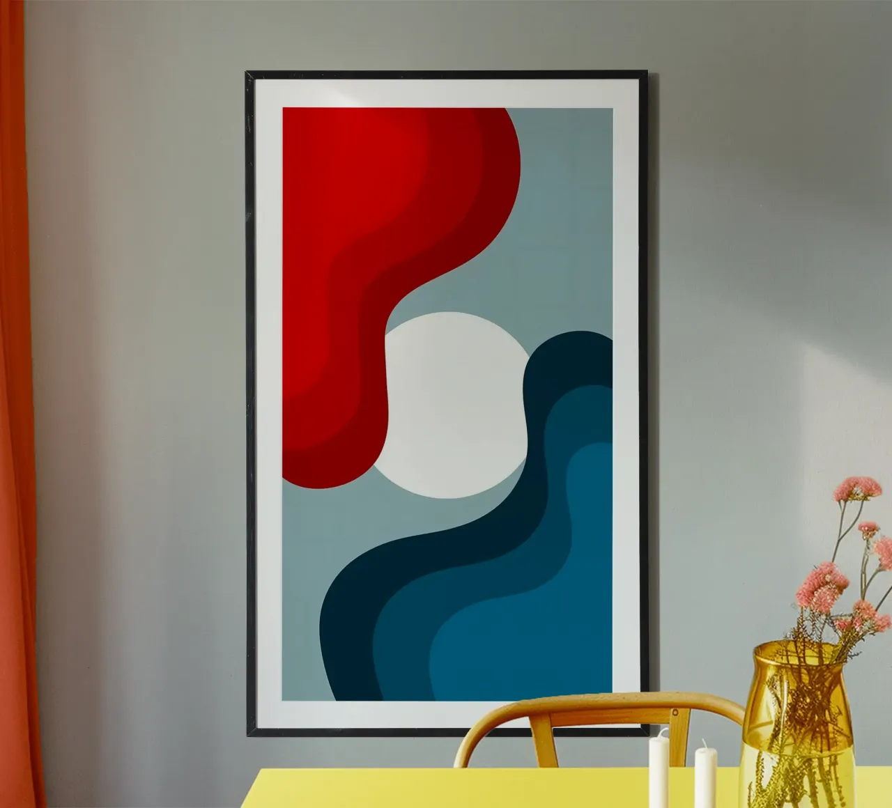 shape color balance poster con telaio in legno da mazson