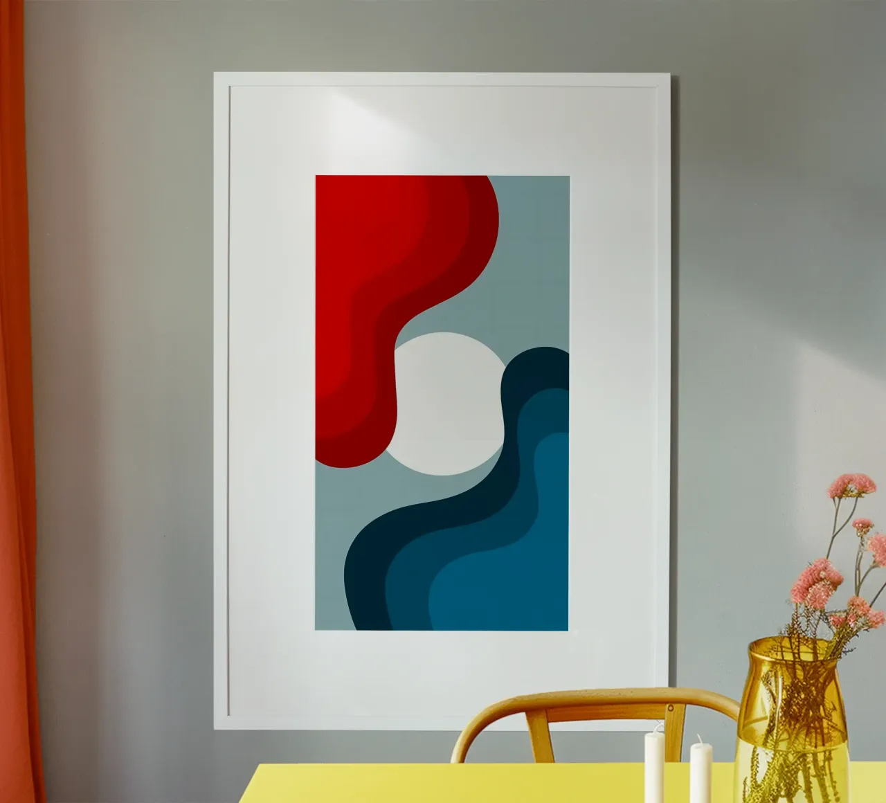 shape color balance poster con telaio in legno da mazson