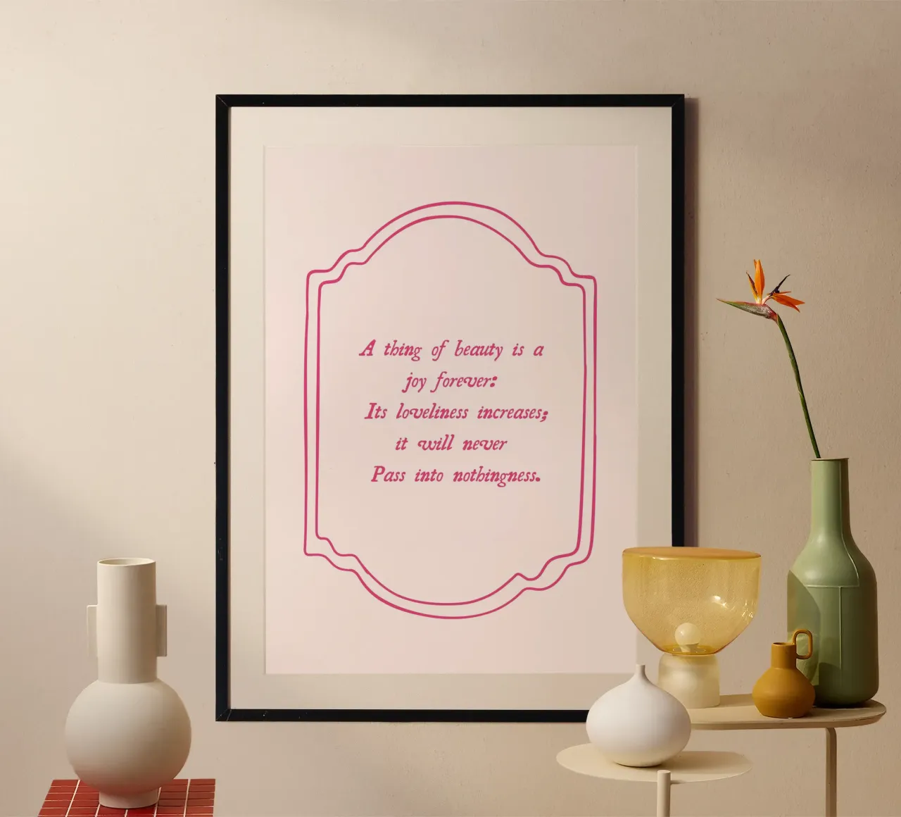 John Keats Zitat - Ästhetisches Rosa Poster Poster von vintagepod