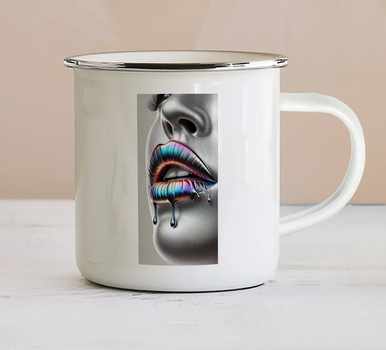 Labbra d'argento n. 2 tazza in smalto da BenCoStyle