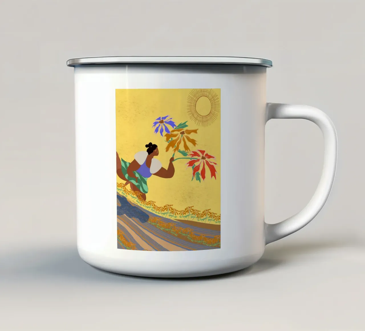 When Things Change Inside You, Things Change Around You enamel mug by Inha Arceo Arts