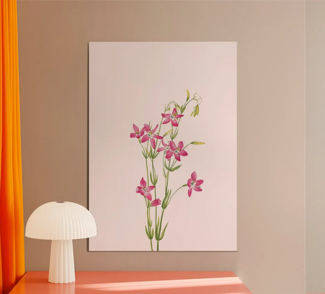 Illustrazione botanica di un fiore rosa vintage poster da vintagepod