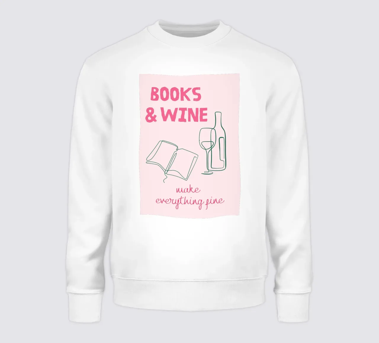 Libri e vino rendono tutto più bello felpa da vintagepod