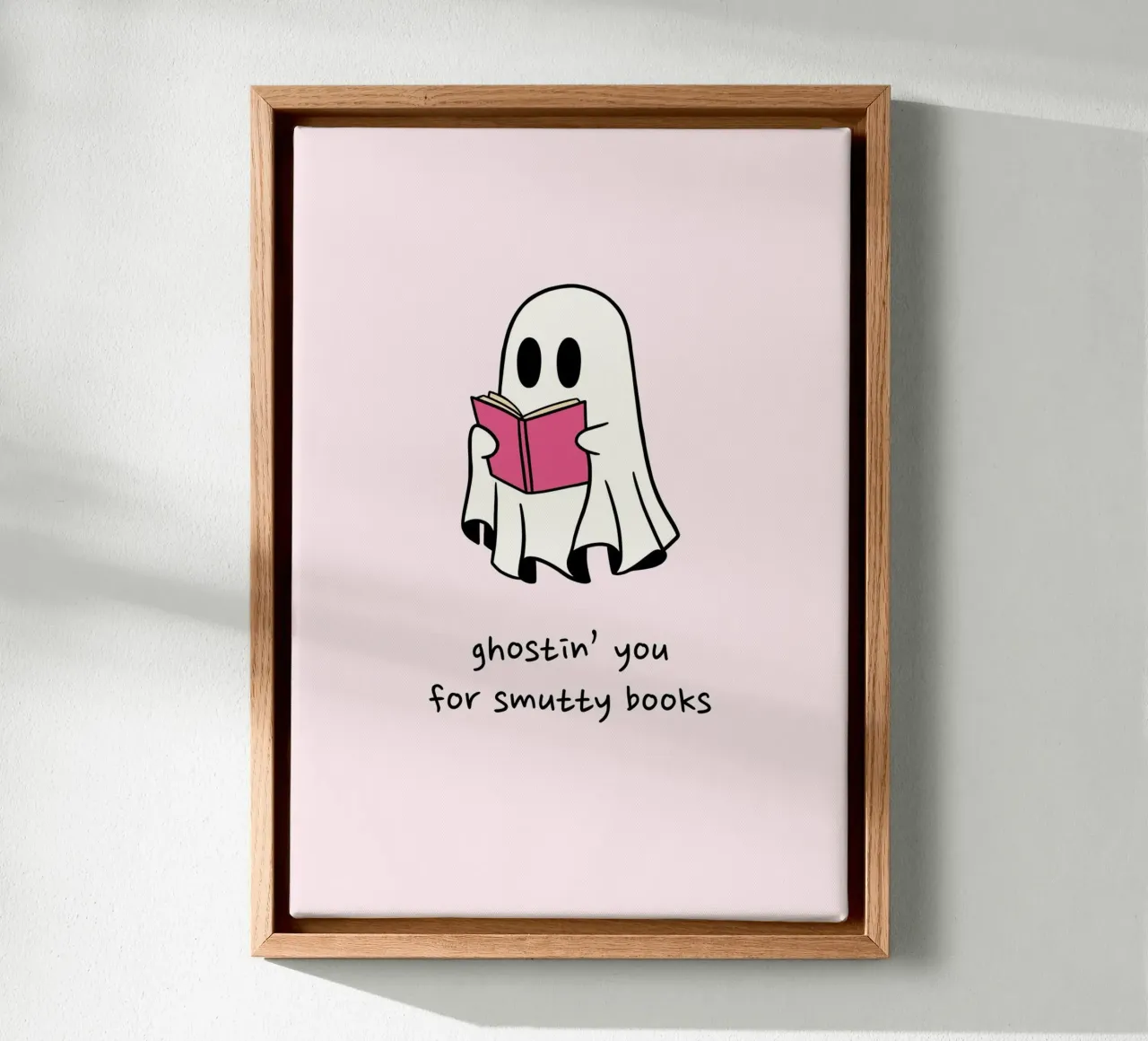 Divertido póster de libros obscenos "Ghostin' You lienzo con Marco flotante de vintagepod
