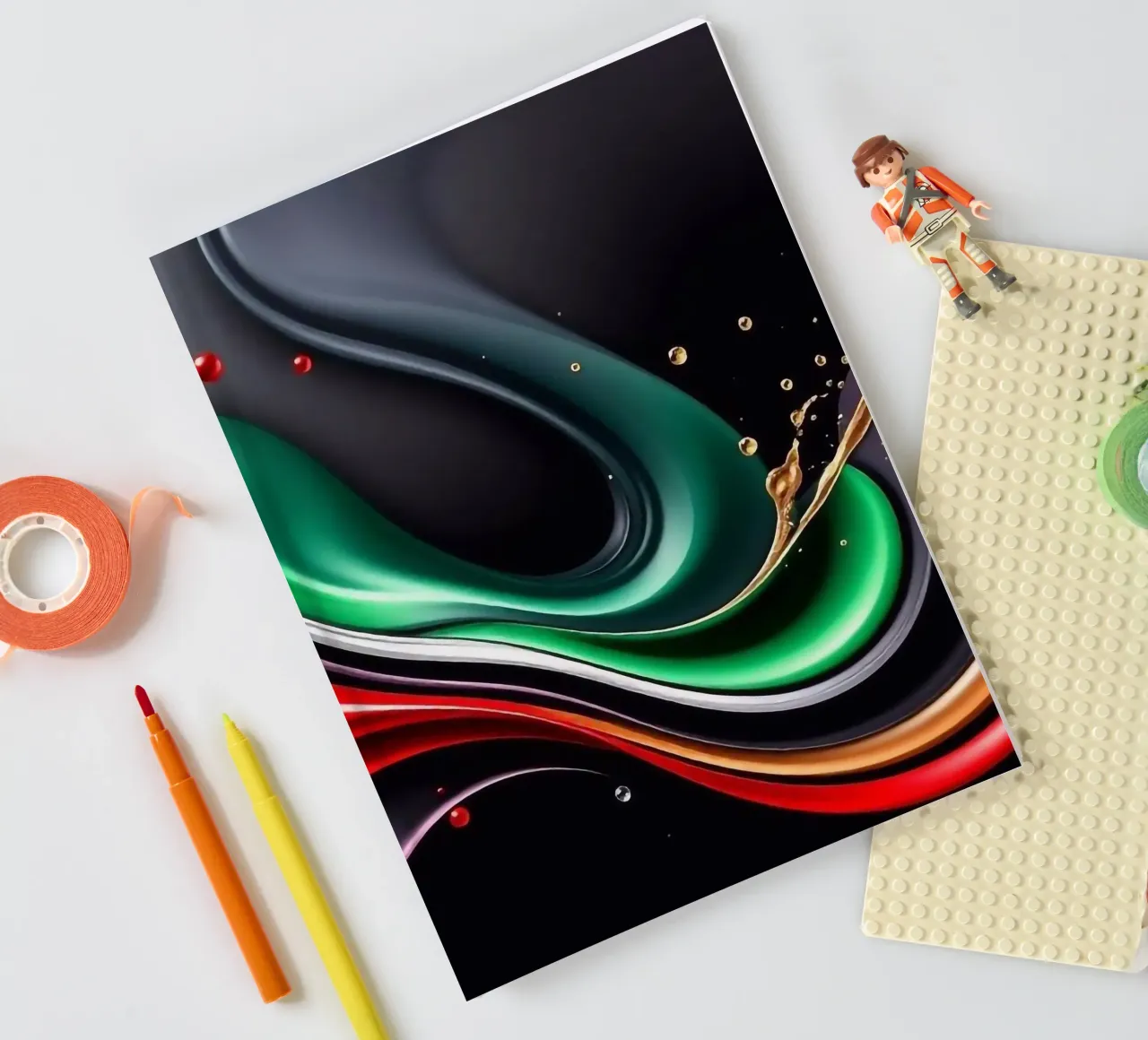 Colourful waves notebook by BenCoStyle