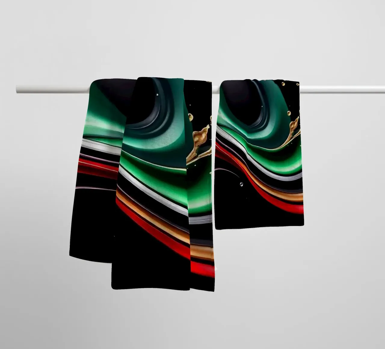 Colourful waves towel by BenCoStyle