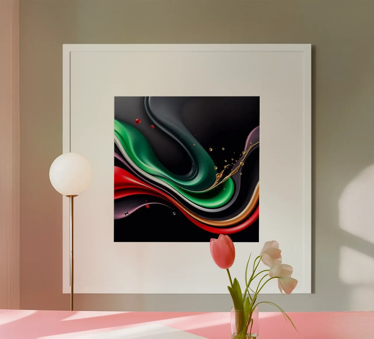 Onde colorate poster con telaio in alluminio da BenCoStyle