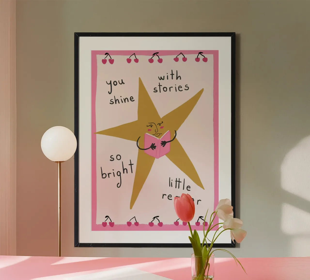 Tu brilli, piccola lettrice - Poster per i libri poster da vintagepod