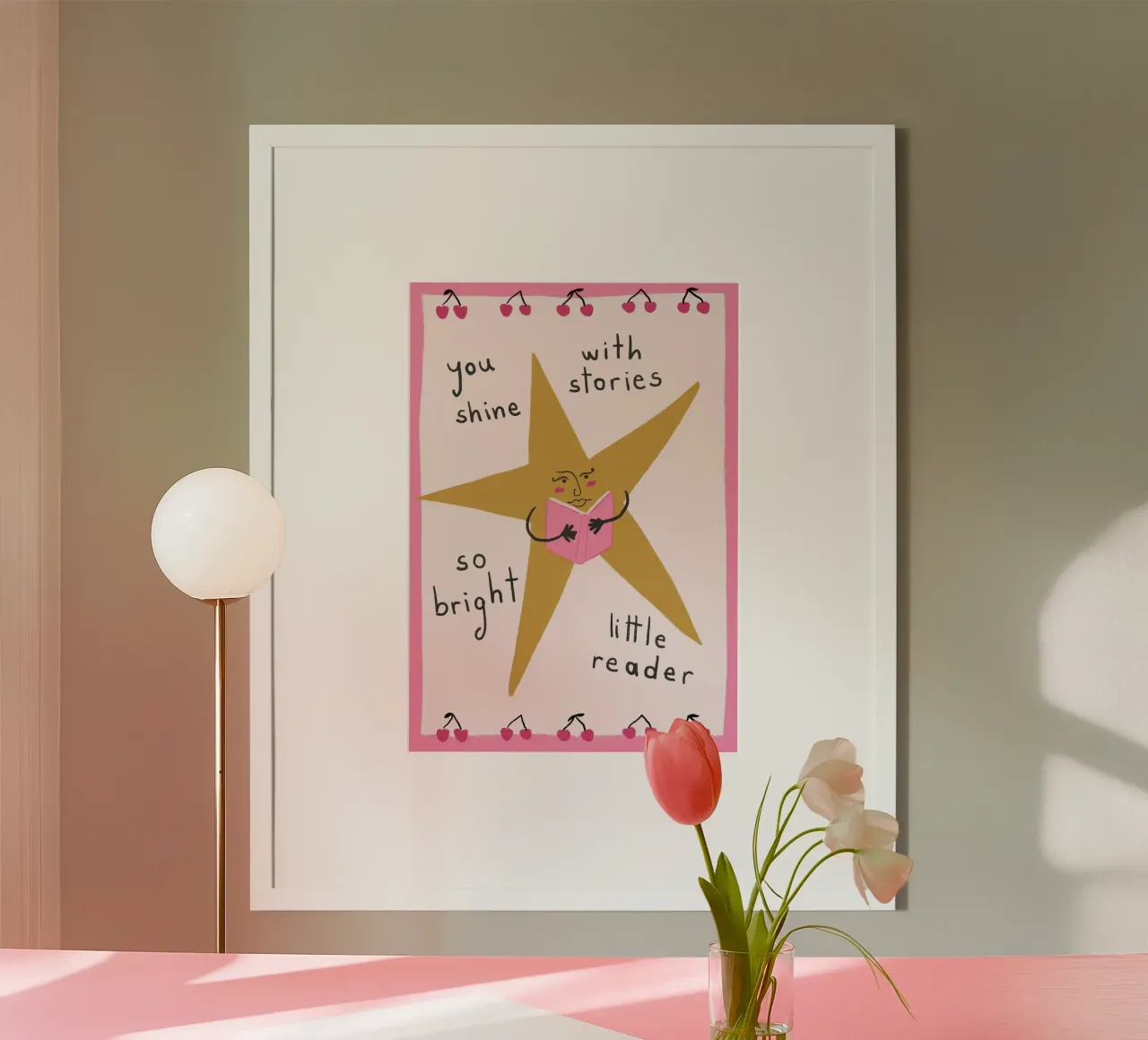 Tu brilli, piccola lettrice - Poster per i libri poster da vintagepod