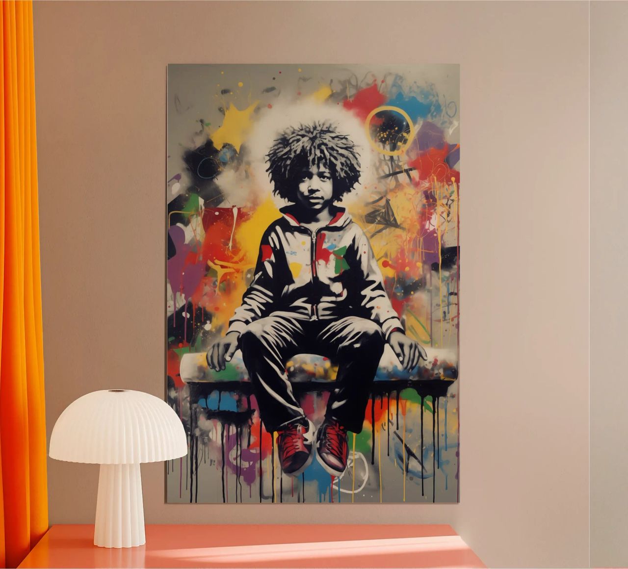 Urban Soul | Graffiti kid in Banksy style poster by Autofocus