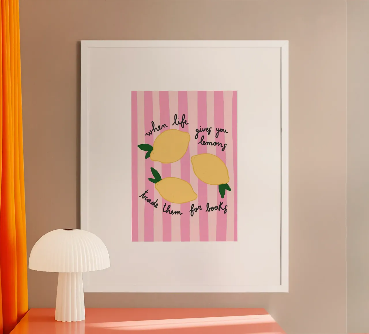 Quando la vita ti dà i limoni, scambia con i libri poster con telaio in legno da vintagepod