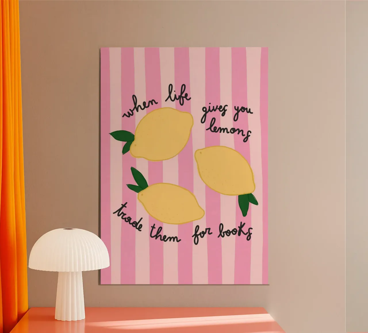 Quando la vita ti dà i limoni, scambia con i libri poster con telaio in legno da vintagepod