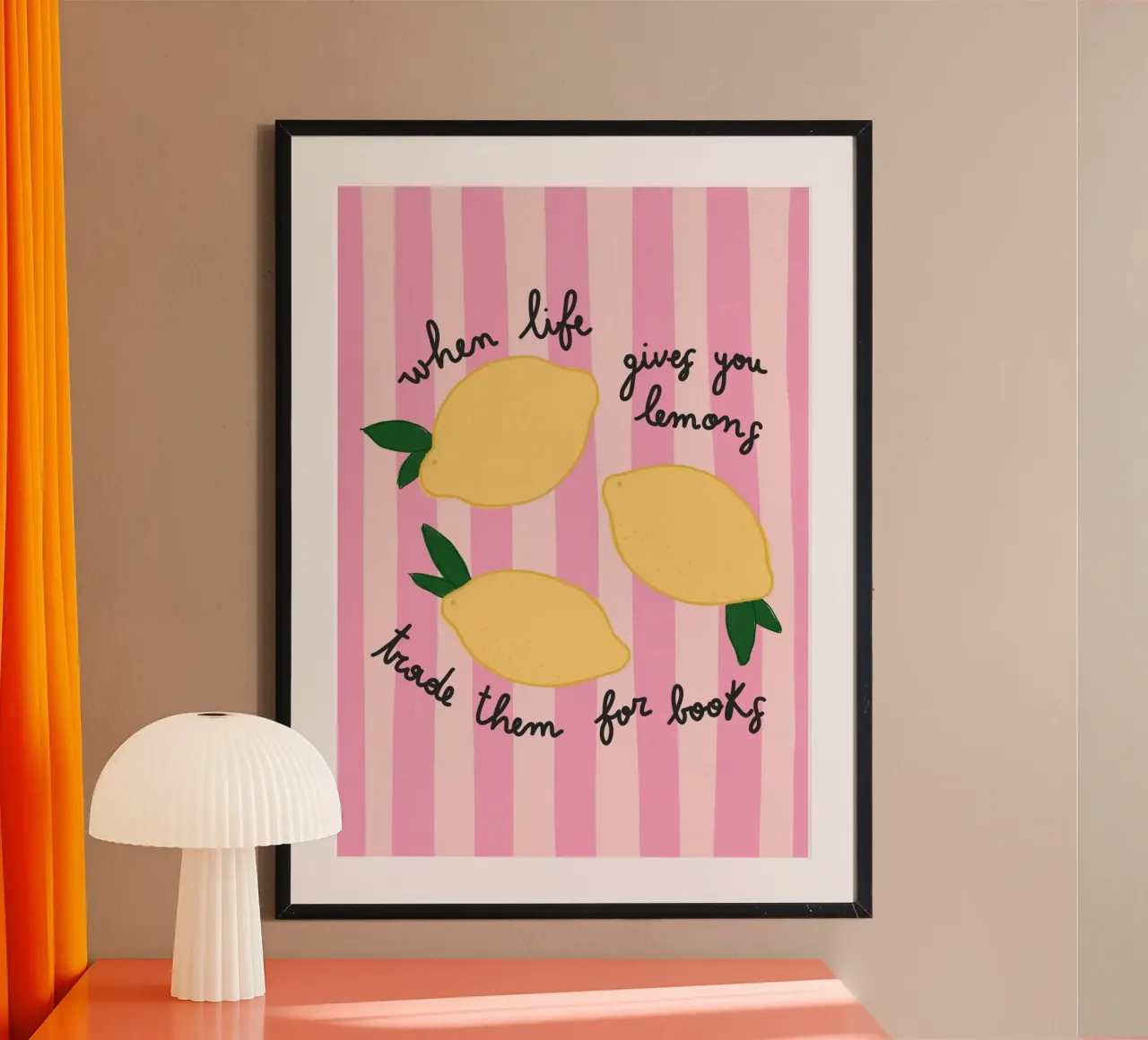 Quando la vita ti dà i limoni, scambia con i libri poster con telaio in legno da vintagepod