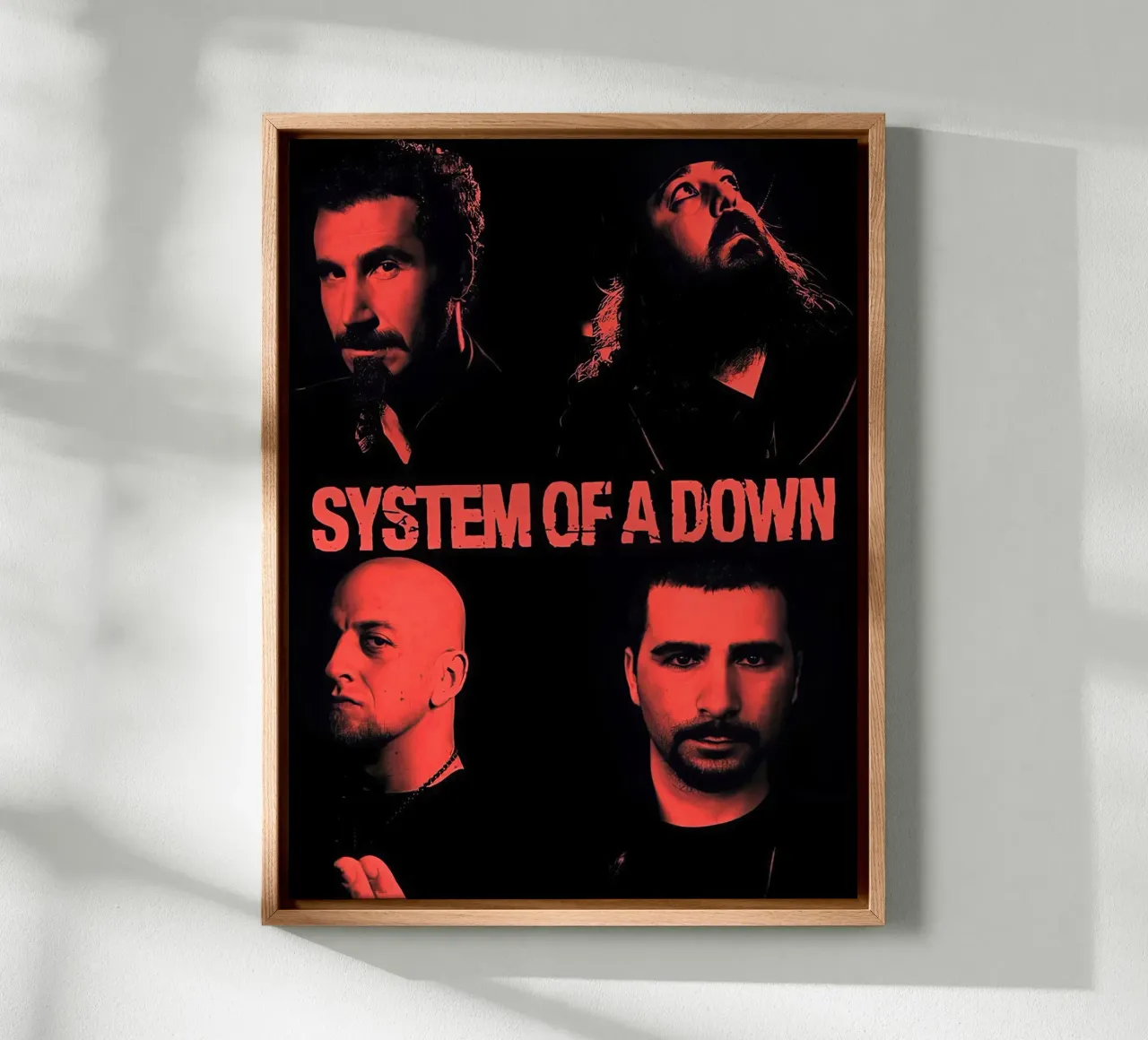 System Of A Down lienzo con Marco flotante de Sekuncen