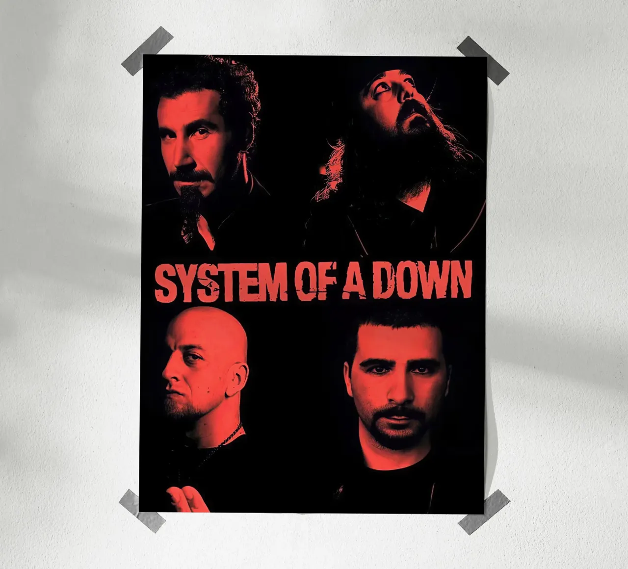 System Of A Down Poster mit Aluminium Rahmen von Sekuncen