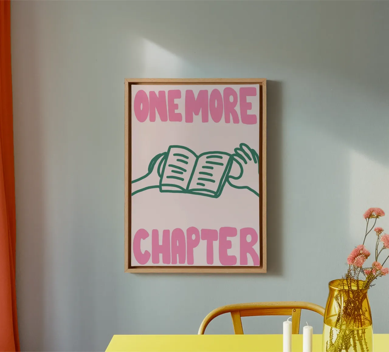 "One More Chapter" Book Lover Art Print canvas with Floater frame by vintagepod