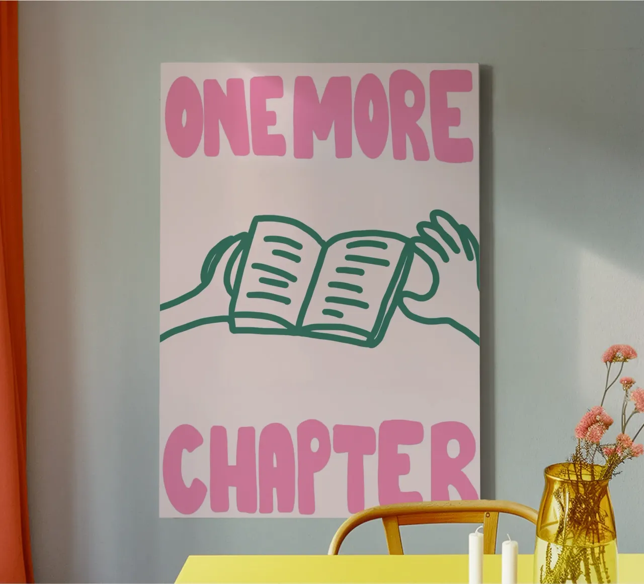 "One More Chapter" Book Lover Art Print canvas with Floater frame by vintagepod