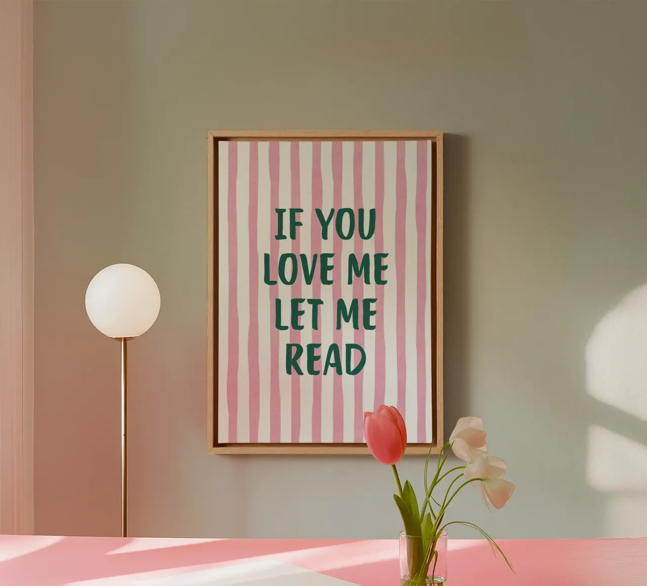"If You Love Me Let Me Read" Typography Art Print canvas with Floater frame by vintagepod