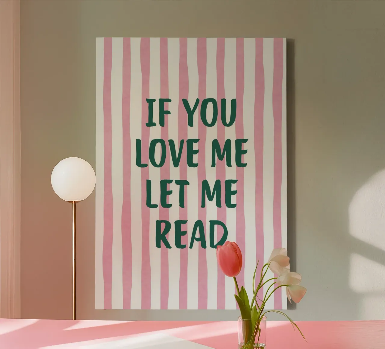 "If You Love Me Let Me Read" Typography Art Print canvas with Floater frame by vintagepod