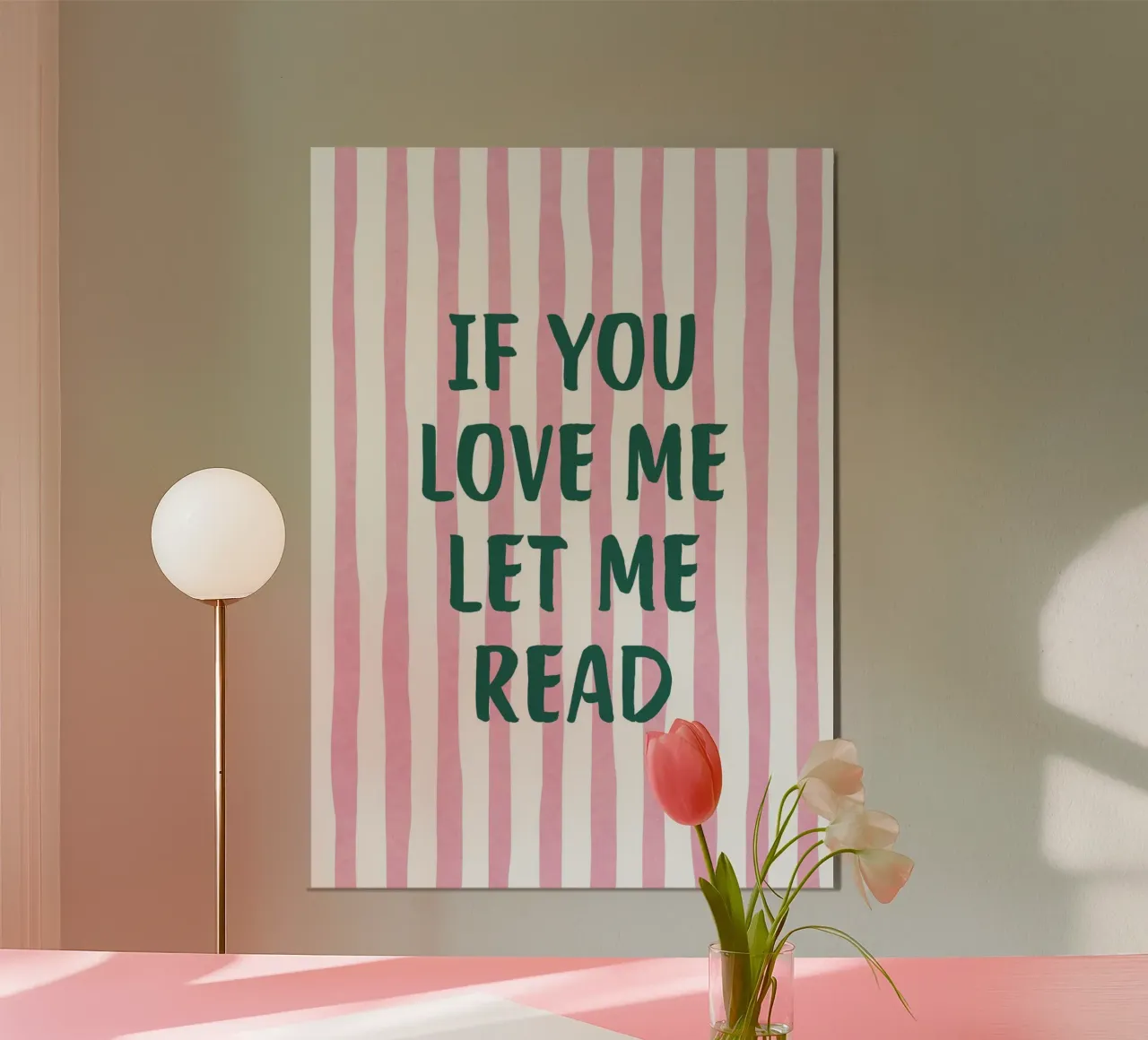 "Wenn du mich liebst, lass mich lesen" Typografie Kunstdruck Poster mit Holzrahmen von vintagepod