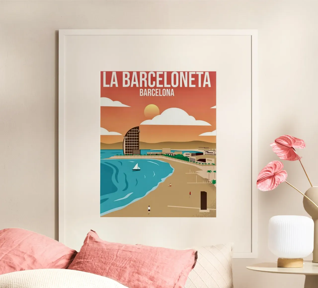 beach la barceloneta poster da willife