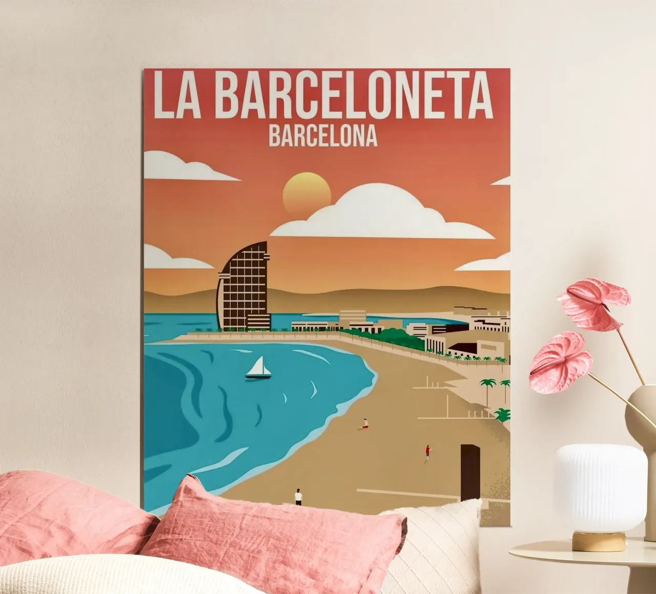 beach la barceloneta poster da willife