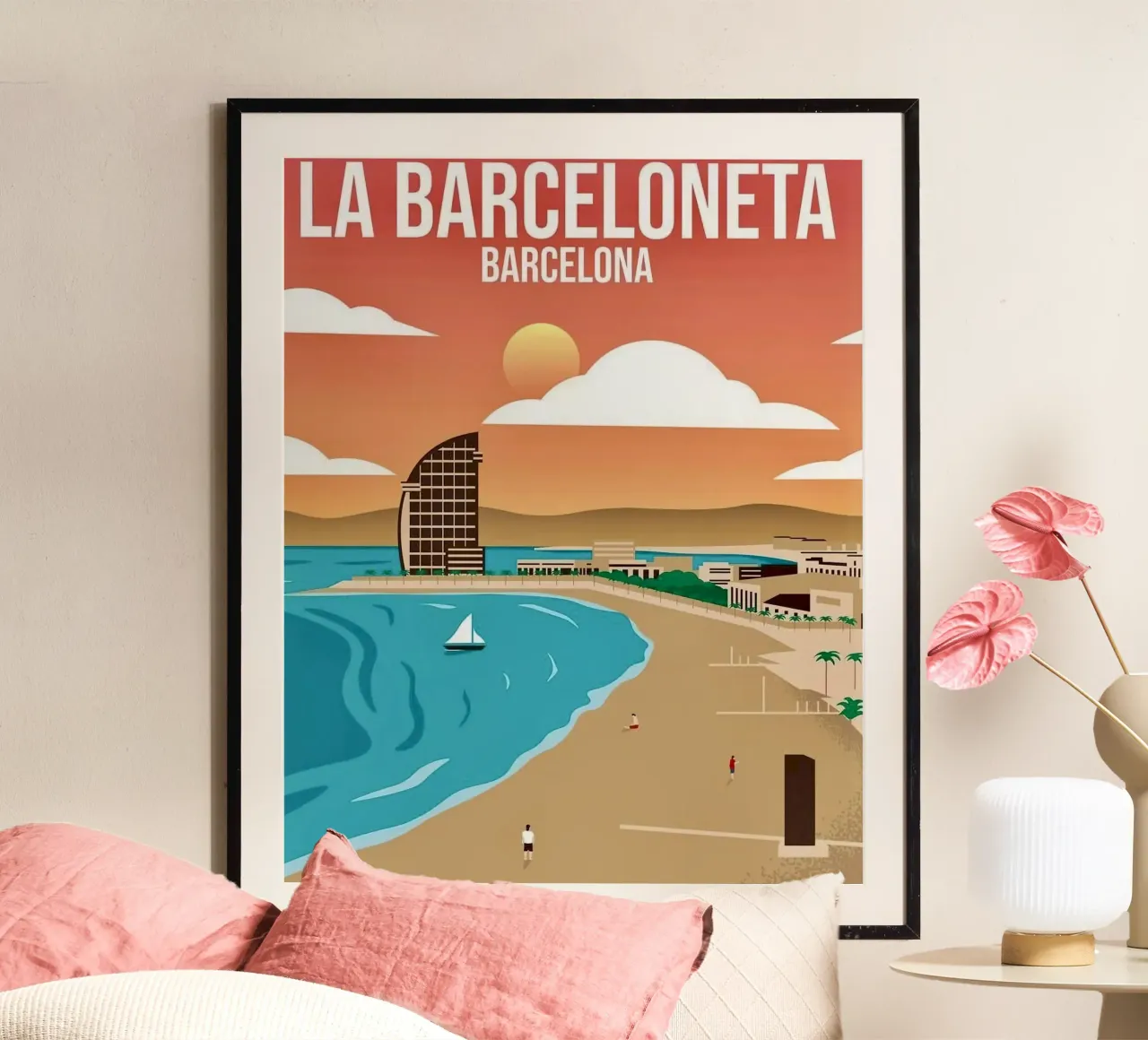 beach la barceloneta poster da willife