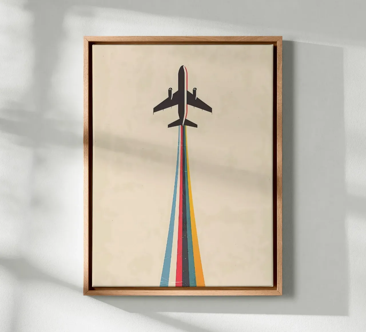 the plane print colorful tela con Cornice a cassetta da willife