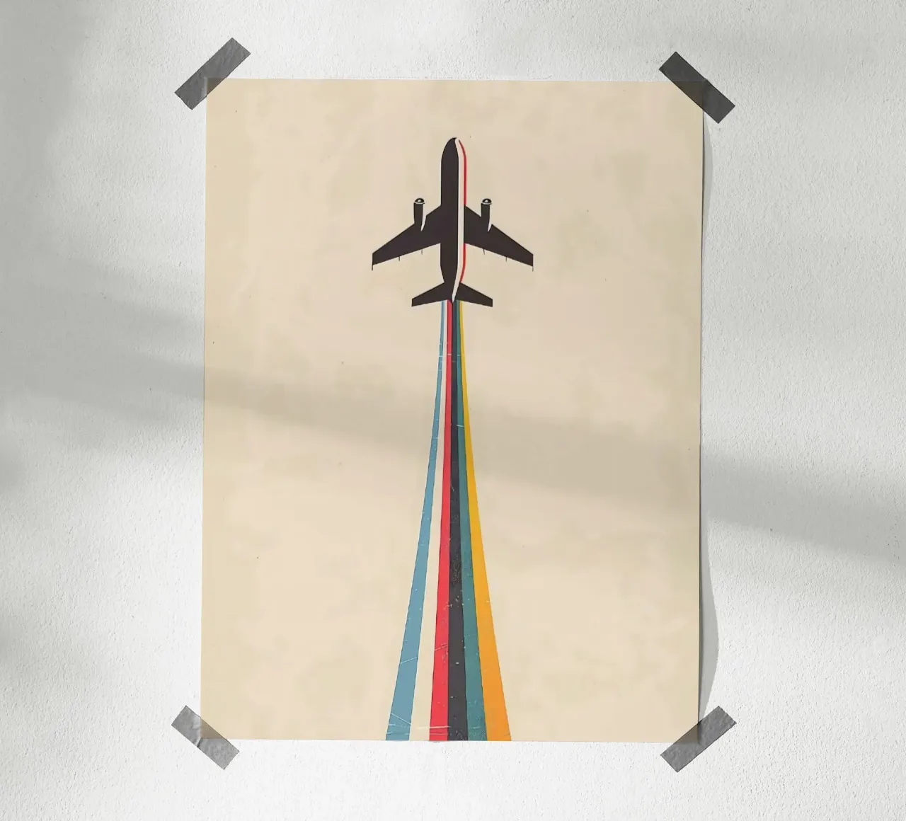 the plane print colorful poster van willife