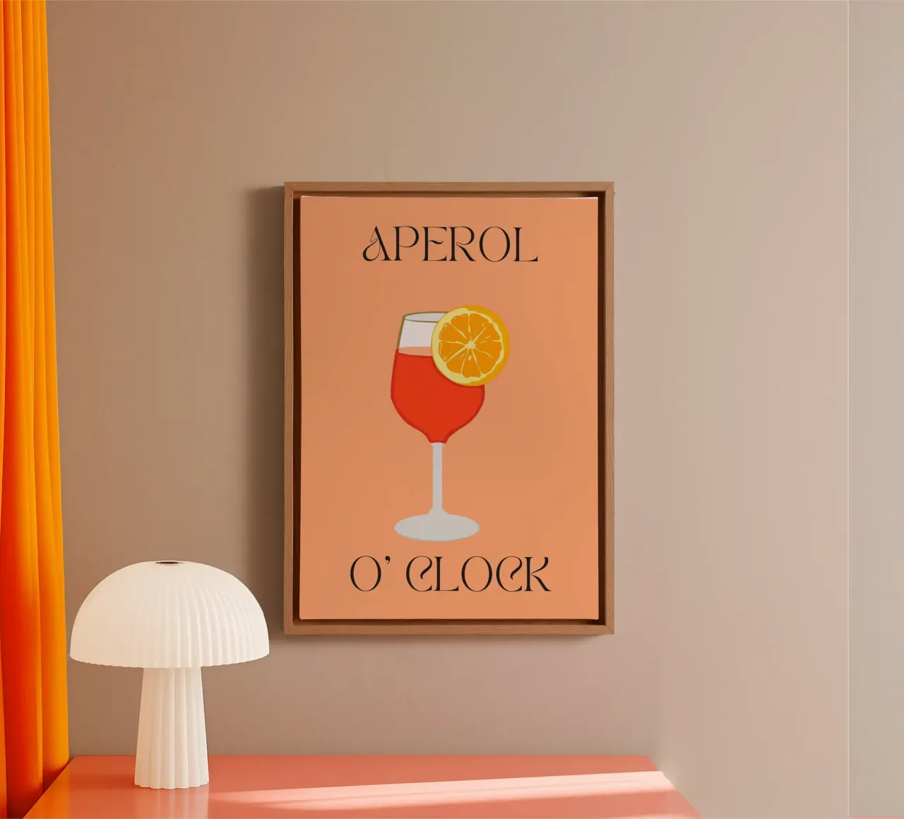 Aperol | Digital Art | Print | Summer | Good Vibes | Drink Leinwand mit Schattenfugenrahmen von PrintCessStudio