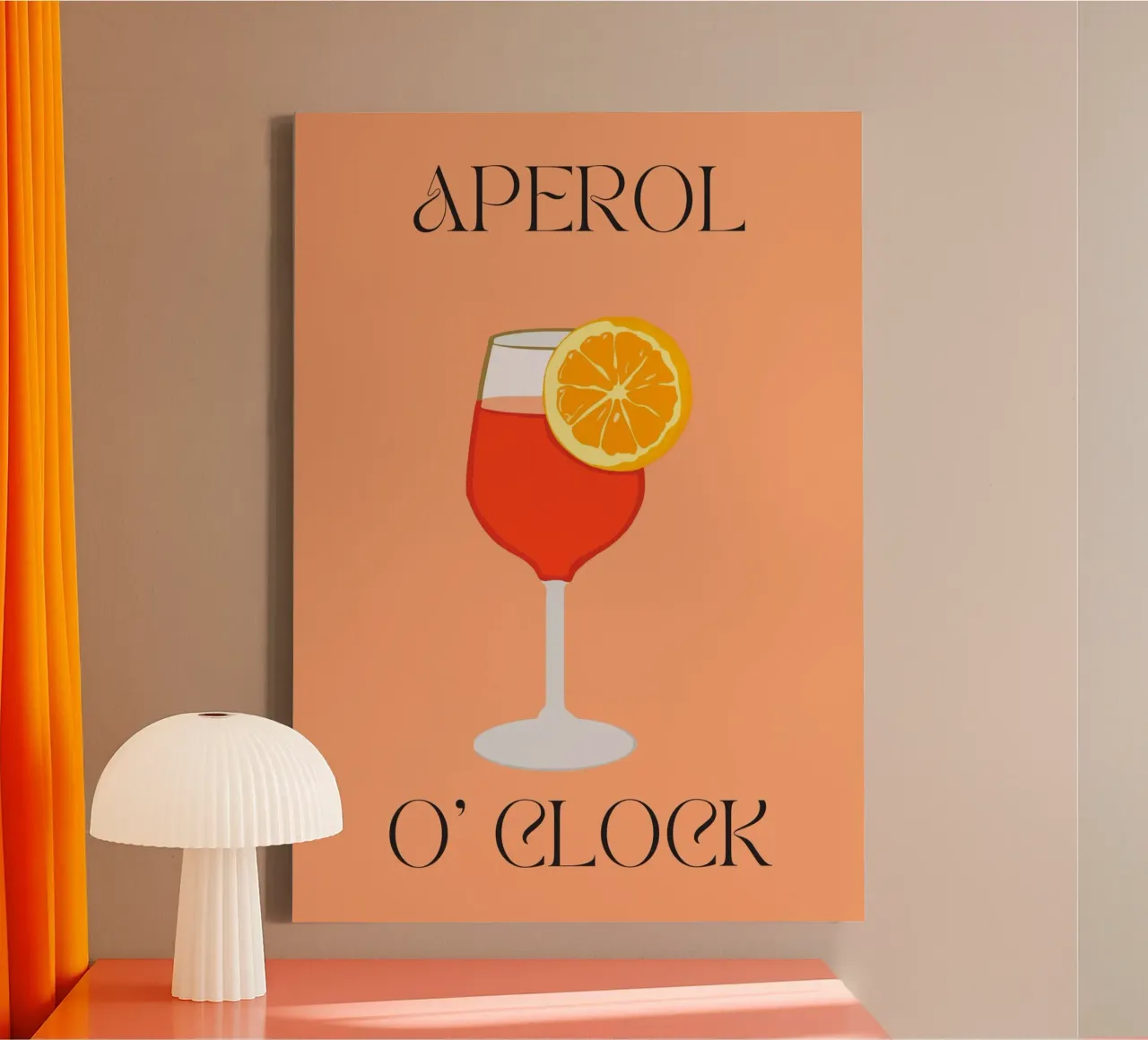 Aperol | Digital Art | Print | Summer | Good Vibes | Drink Leinwand mit Schattenfugenrahmen von PrintCessStudio